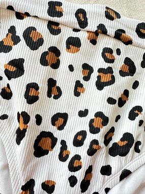 Xhilaration White Leopard Print Bikini Bottoms with Black and Brown Spots